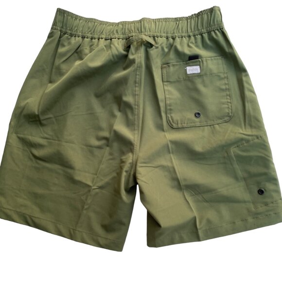 Trunks Surf & Swim Co Mens Multi Purpose Short 6.5 in Sz S Army Green Jacquard - Picture 2 of 12